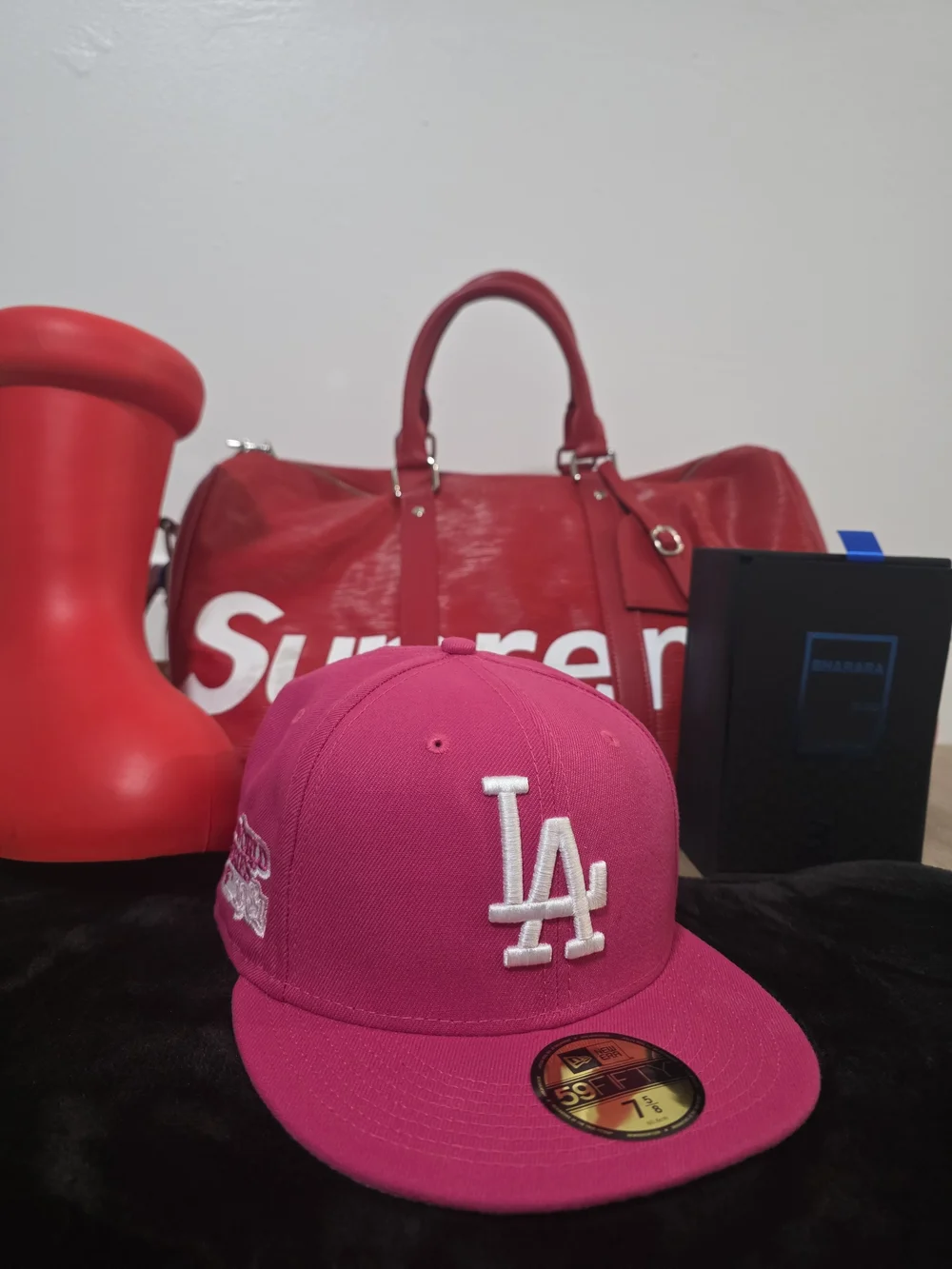 New Era LA Dodgers Fitted Cap in Bright Pink
